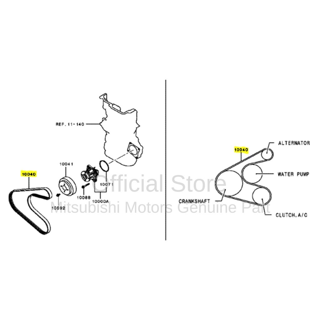 Foto Jual Belt Tali Alternator Mitsubishi Xpander [1340A181] di Banda Aceh